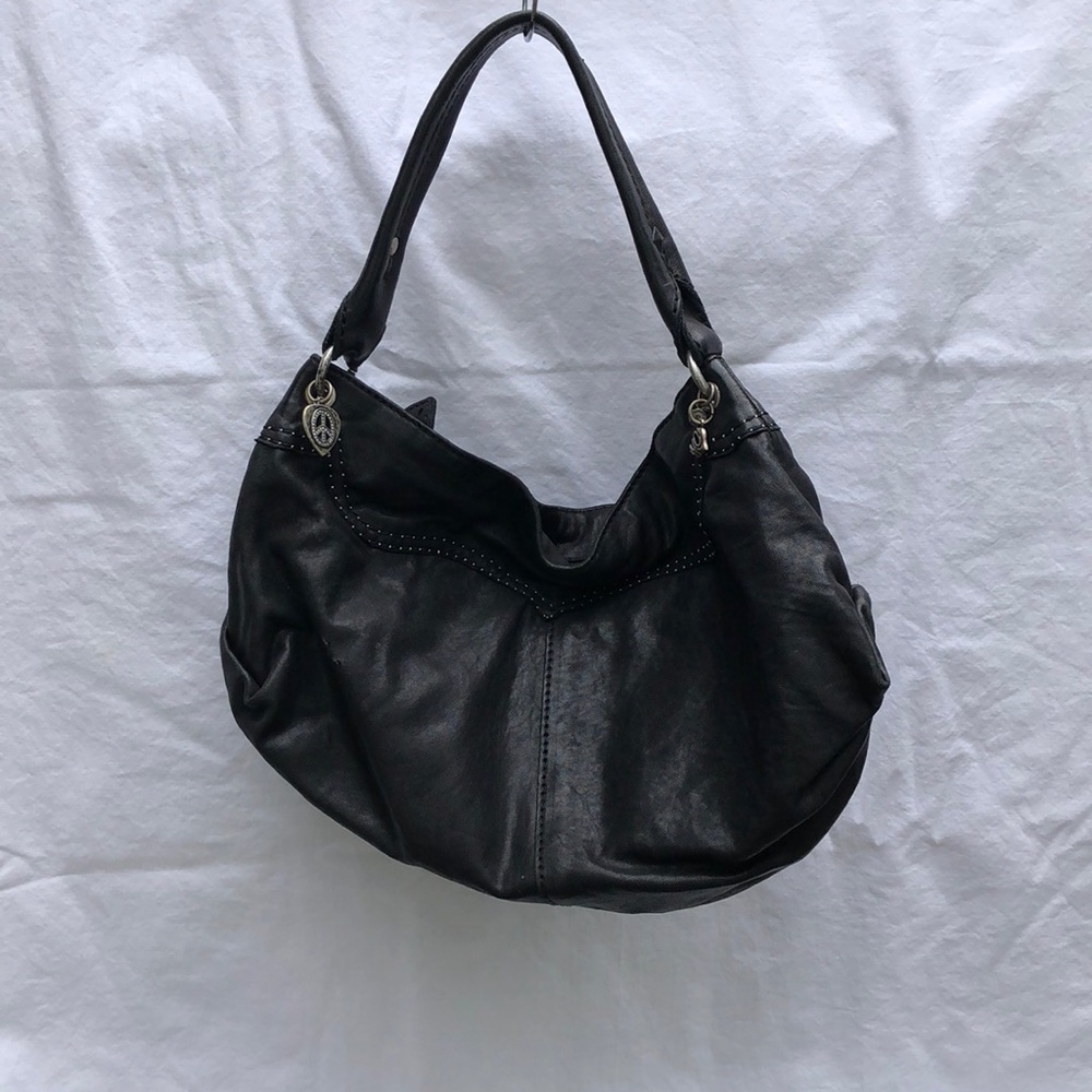 Lucky Brand black leather shoulder purse bag
